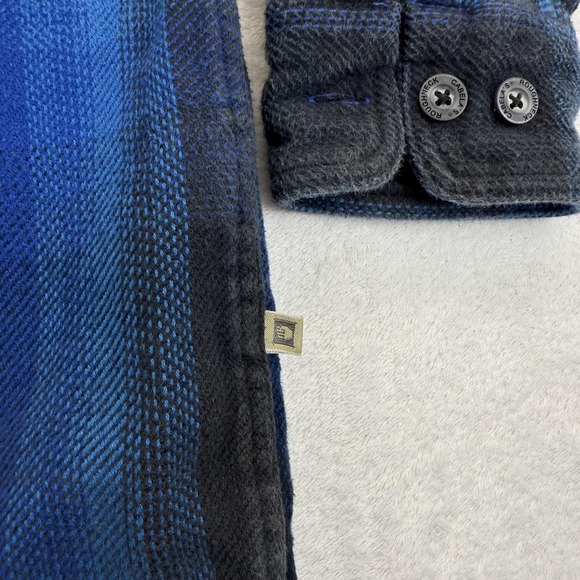 Cabela's Shirt Mens Medium Blue Black Plaid Flannel Long Sleeve Button Front - Picture 5 of 11